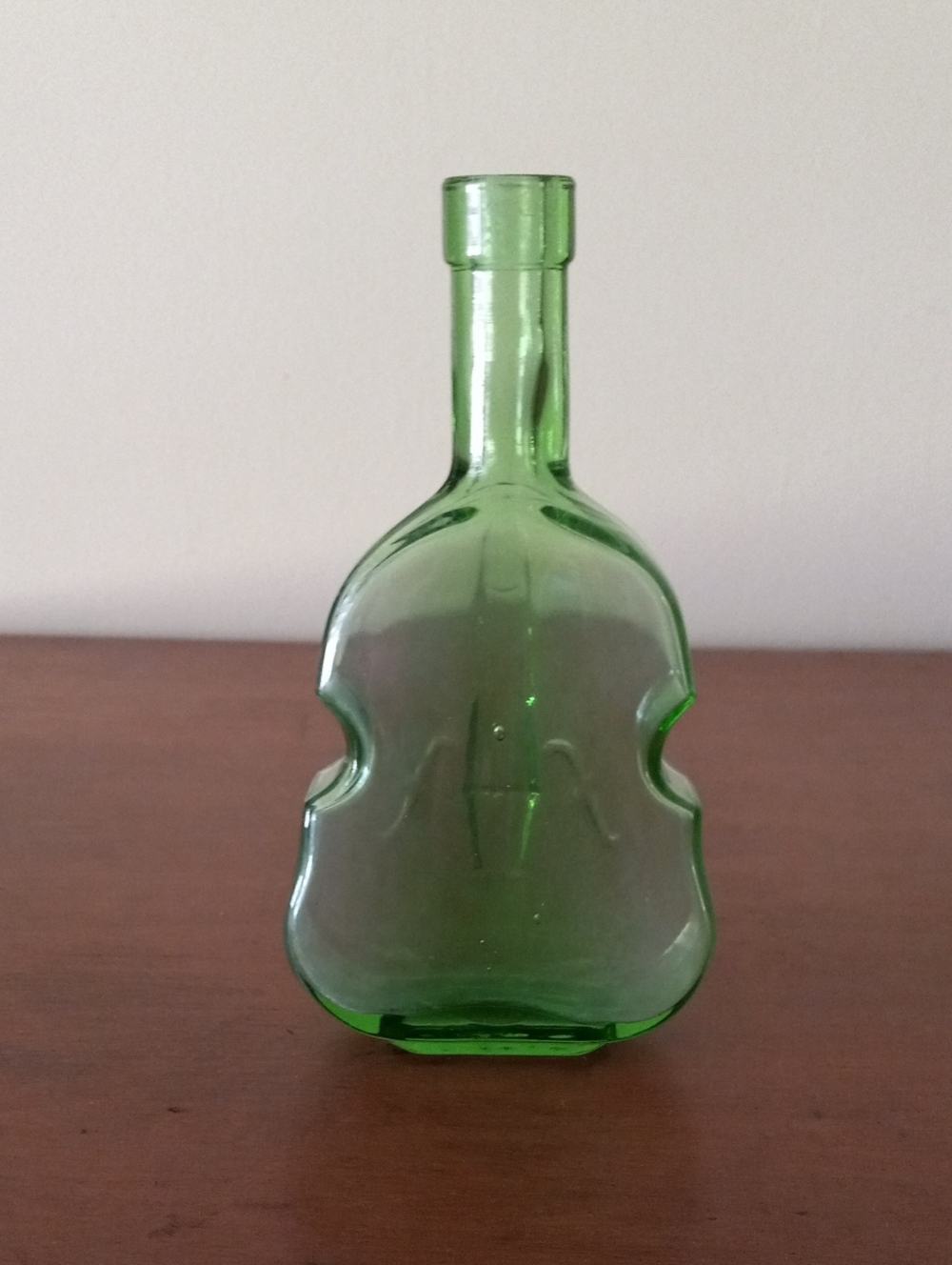 Vintage Green Glass Violin-Shaped Bottle - Picture 5 of 9